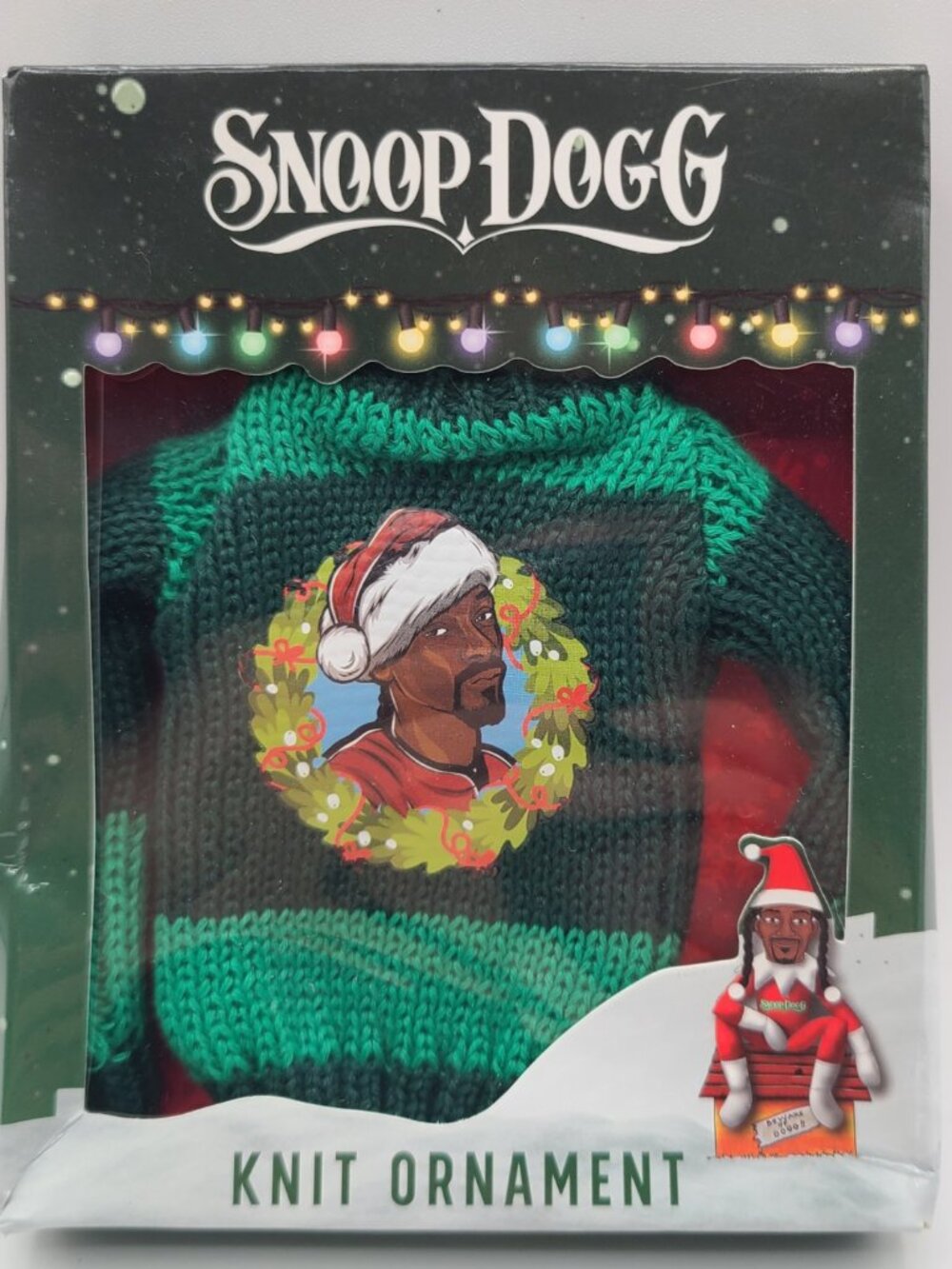 Snoop Dogg Knit Ornament – Christmas Holiday Sweater Decoration – New in Box